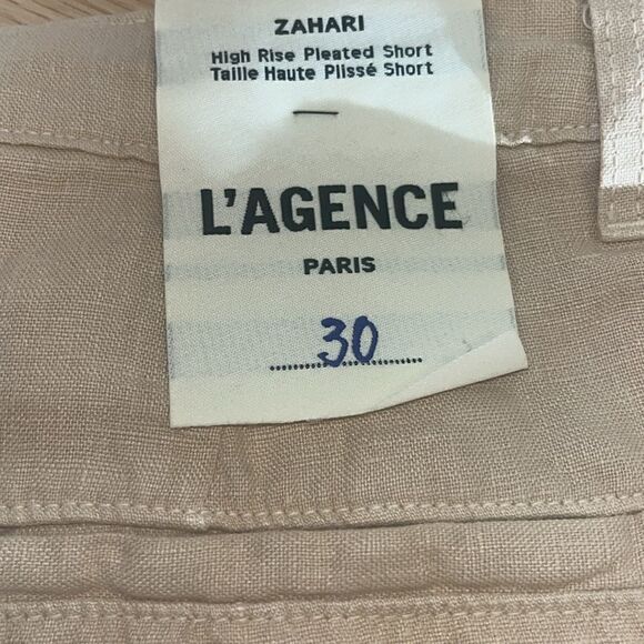 L’AGENCE Zahari High Rise Pleated Short in Sand size 30 NWT - Picture 8 of 9